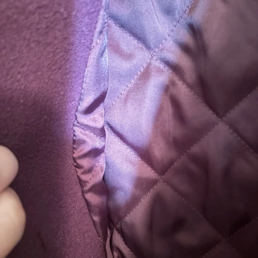 L.L. Bean Women's Rich Purple Toggle Trench Coat - Picture 4 of 4